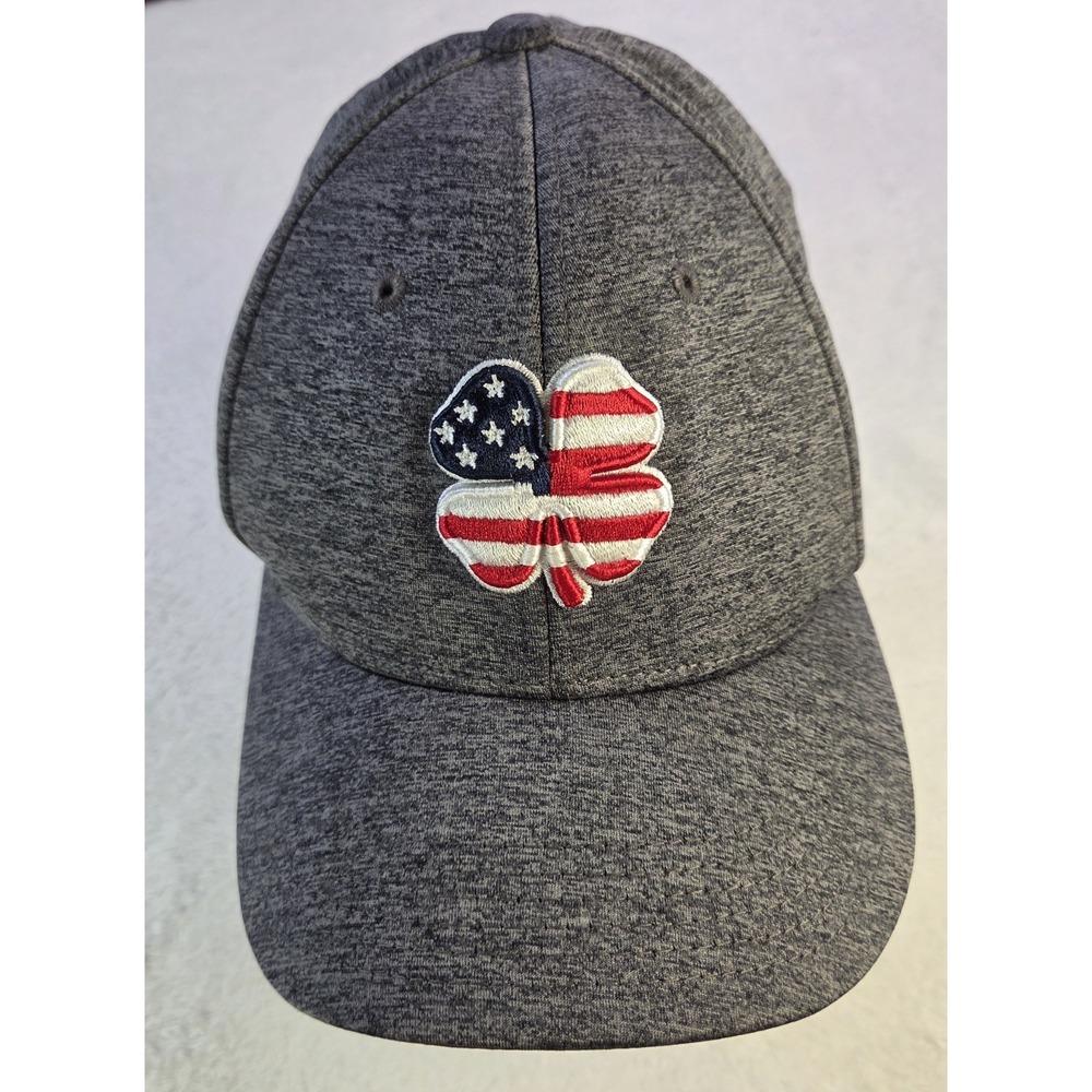 Black Clover Topgolf Hat L XL Stretch Fit American Flag Clover Golf Cap...